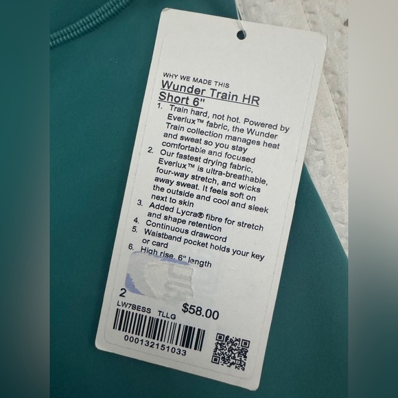Lululemon Wunder Train High-Rise Short 6" in Teal Lagoon - Picture 5 of 7